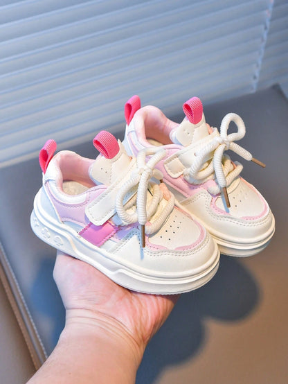 1 Pair Fashionable Autumn/Winter New Style Children's Sports Shoes Korean Version Soft Sole Girls' Skate Shoes Non-Slip Comfortable Casual Shoes