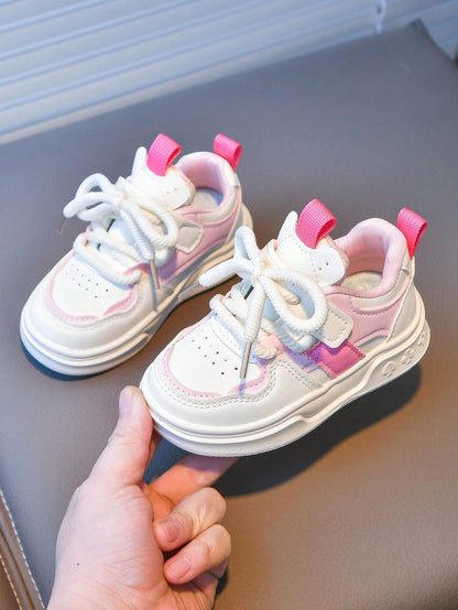 1 Pair Fashionable Autumn/Winter New Style Children's Sports Shoes Korean Version Soft Sole Girls' Skate Shoes Non-Slip Comfortable Casual Shoes
