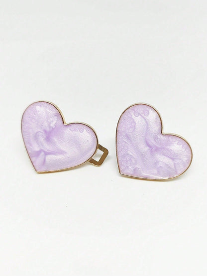 1 Pair Heart Shaped Adjustable Detachable Snap Fastener With Faux Pearl Metal