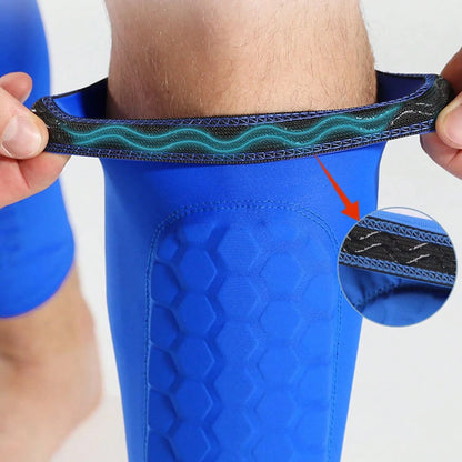 1 Pair Honeycomb Pattern Football Leg Sleeves, Anti-Slip Compression Leg Sleeves, Football Sports Accessories, Provide Support For Football Training