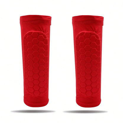 1 Pair Honeycomb Pattern Football Leg Sleeves, Anti-Slip Compression Leg Sleeves, Football Sports Accessories, Provide Support For Football Training