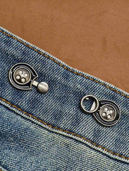1 Pair Of No-Sewing Buttons, Adjustable And Removable Waist Button For Jeans, Skirts, Trousers- Great Tool To Change Waist Size Without Making Holes