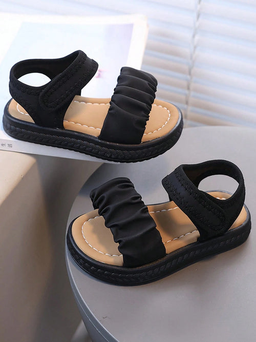 1 Pair Summer Casual Sandals, Made Of Quality Materials, With Edging Design, Soft And Lightweight Sole, Specially Suitable For Toddlers Learning To Walk, Outdoor Play, Versatile Occasions