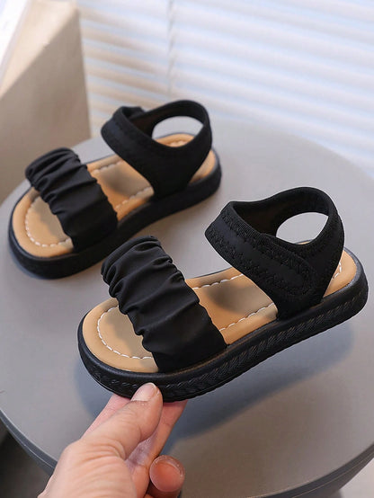 1 Pair Summer Casual Sandals, Made Of Quality Materials, With Edging Design, Soft And Lightweight Sole, Specially Suitable For Toddlers Learning To Walk, Outdoor Play, Versatile Occasions
