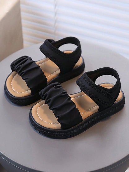 1 Pair Summer Casual Sandals, Made Of Quality Materials, With Edging Design, Soft And Lightweight Sole, Specially Suitable For Toddlers Learning To Walk, Outdoor Play, Versatile Occasions