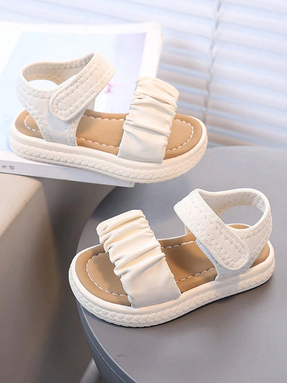 1 Pair Summer Casual Sandals, Made Of Quality Materials, With Edging Design, Soft And Lightweight Sole, Specially Suitable For Toddlers Learning To Walk, Outdoor Play, Versatile Occasions