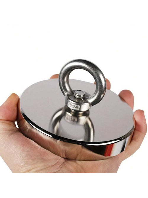 1 Pc Deep-Water Magnetic Iron Belt Lifting Ring Capable Of Withstanding 140kg Pulling Force, Fishing And Salvage Magnet, Single-Sided Circular Neodymium Iron Boron Anti-Collision Pot Magnetic Strong S
