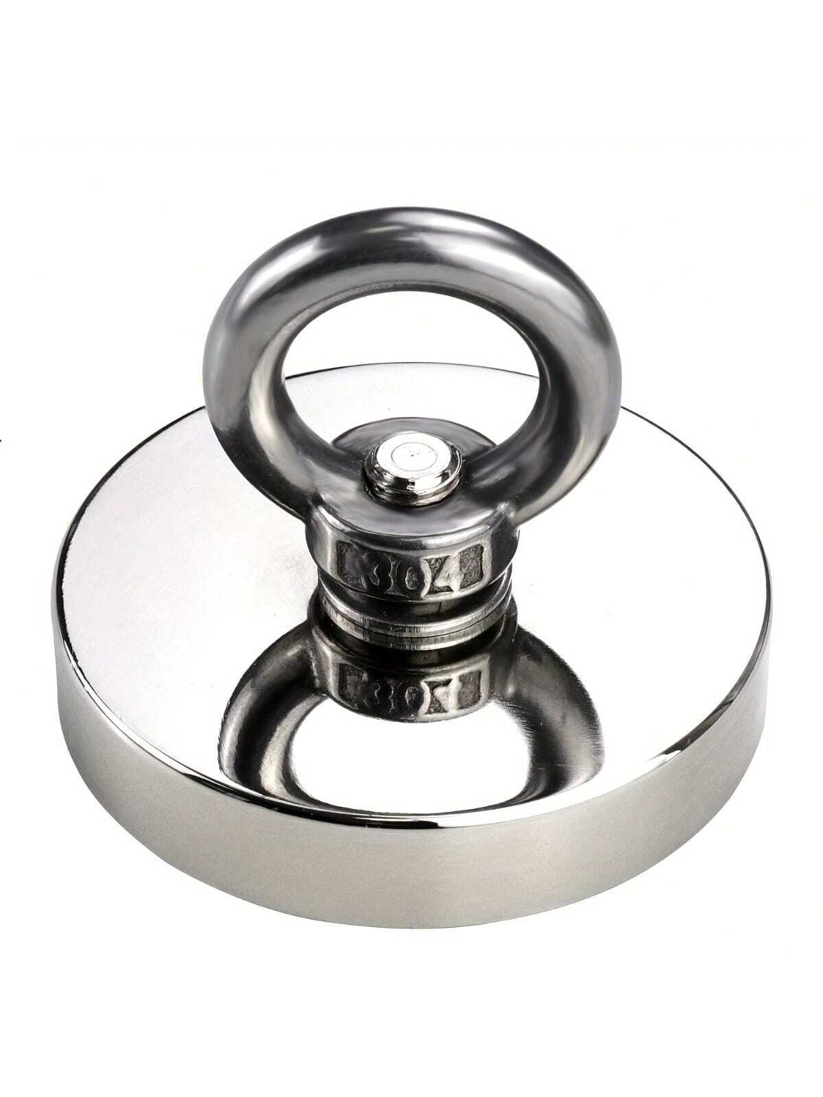 1 Pc Deep-Water Magnetic Iron Belt Lifting Ring Capable Of Withstanding 140kg Pulling Force, Fishing And Salvage Magnet, Single-Sided Circular Neodymium Iron Boron Anti-Collision Pot Magnetic Strong S