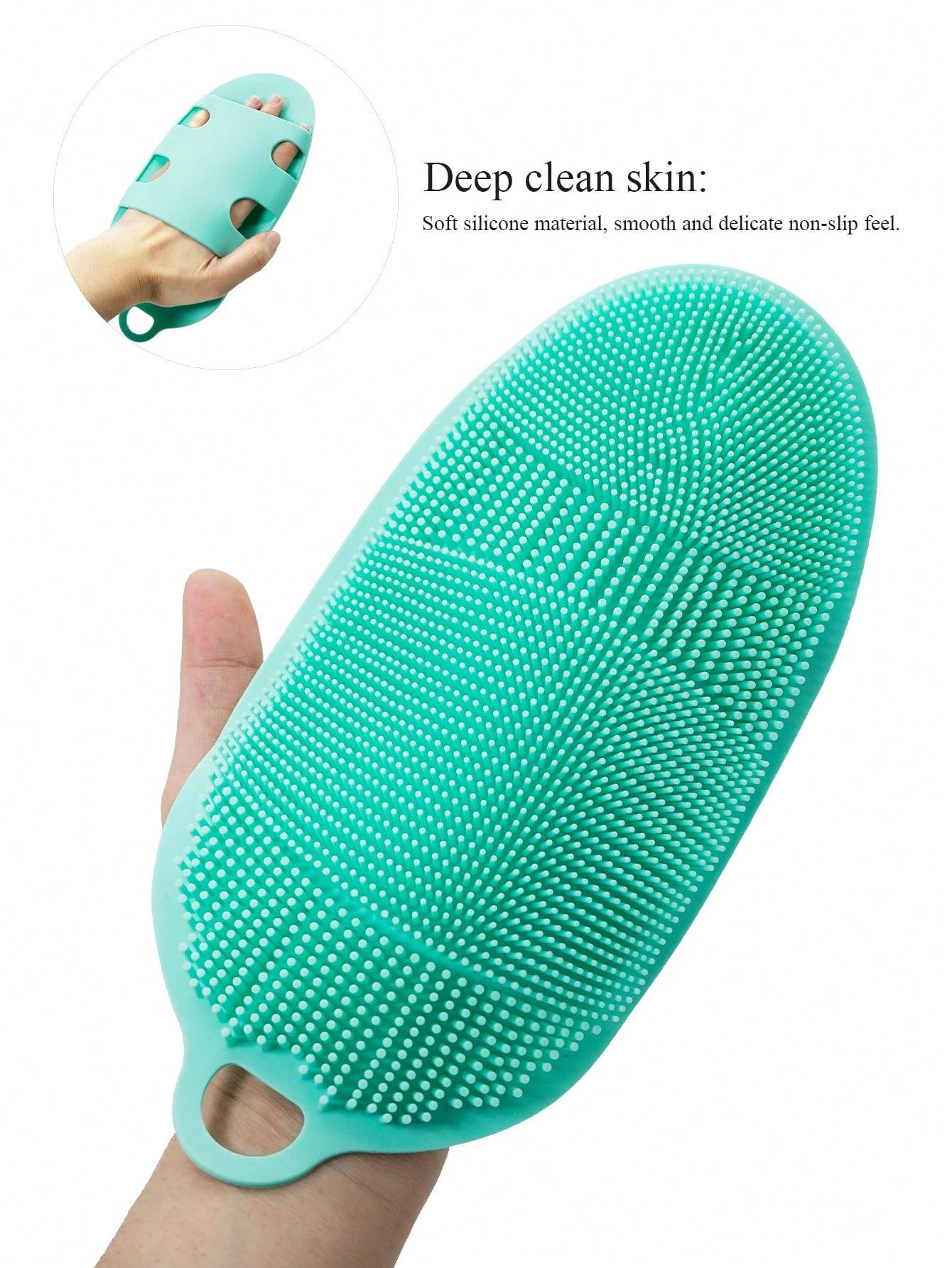 1 Pc Silicone Bath Brush For Peeling Exfoliating Body Cleaning Scrub Rub Dead Skin Gloves For Shower Body Brush Towel SPA Foam Body Massage,Silicone Body Scrubber,That's Easy To Clean, Lathers Well, B