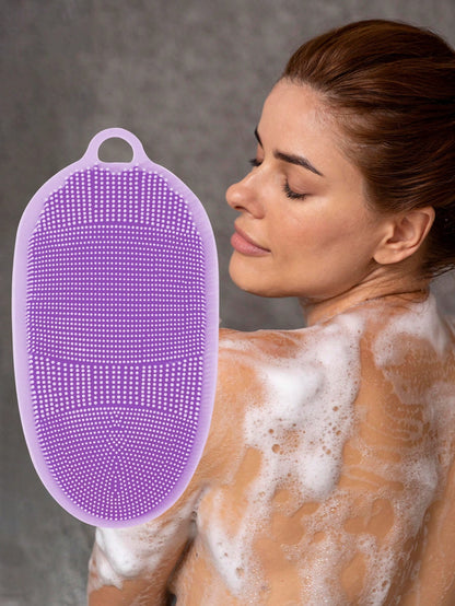 1 Pc Silicone Bath Brush For Peeling Exfoliating Body Cleaning Scrub Rub Dead Skin Gloves For Shower Body Brush Towel SPA Foam Body Massage,Silicone Body Scrubber,That's Easy To Clean, Lathers Well, B