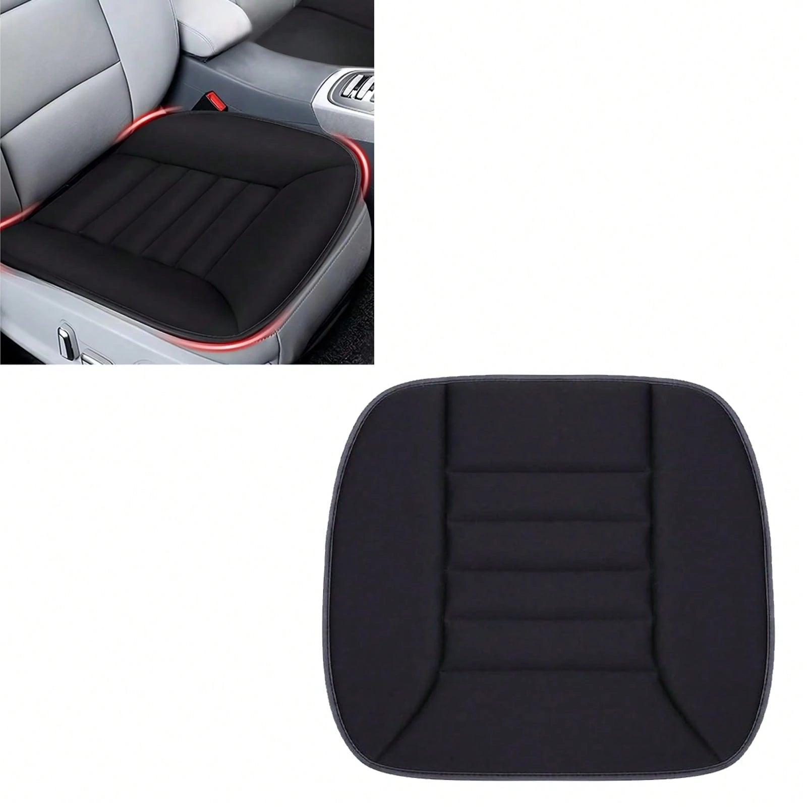 1 Pcs/2 Pcs Car Seat Breathable Cushion Driver Seat Cushion, Memory Foam Automotive Butt Cushion With Non-Slip Silicone Bottom, Comfort Driver Seat Protector For Car, Office Chair And Home Chair (Blac