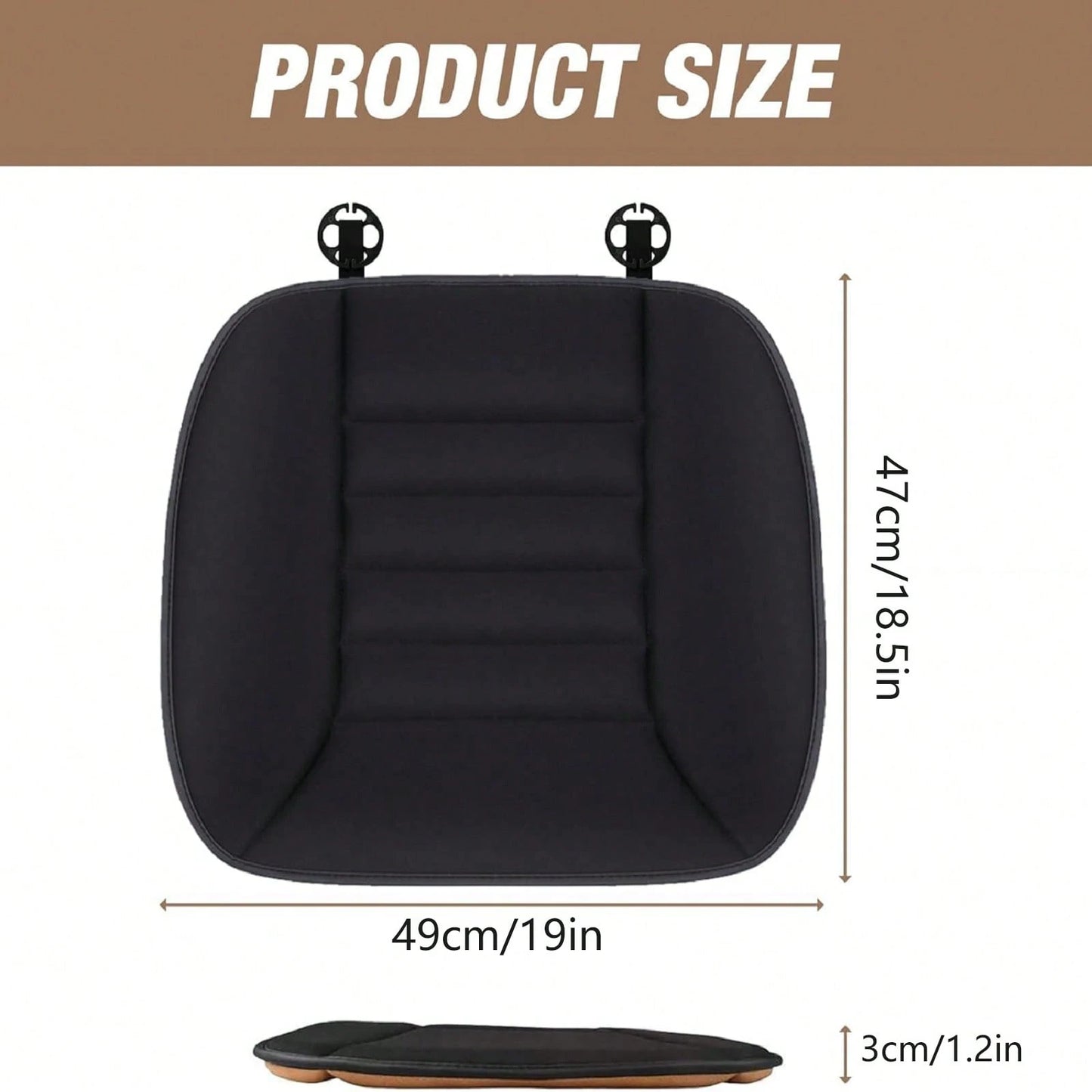 1 Pcs/2 Pcs Car Seat Breathable Cushion Driver Seat Cushion, Memory Foam Automotive Butt Cushion With Non-Slip Silicone Bottom, Comfort Driver Seat Protector For Car, Office Chair And Home Chair (Blac