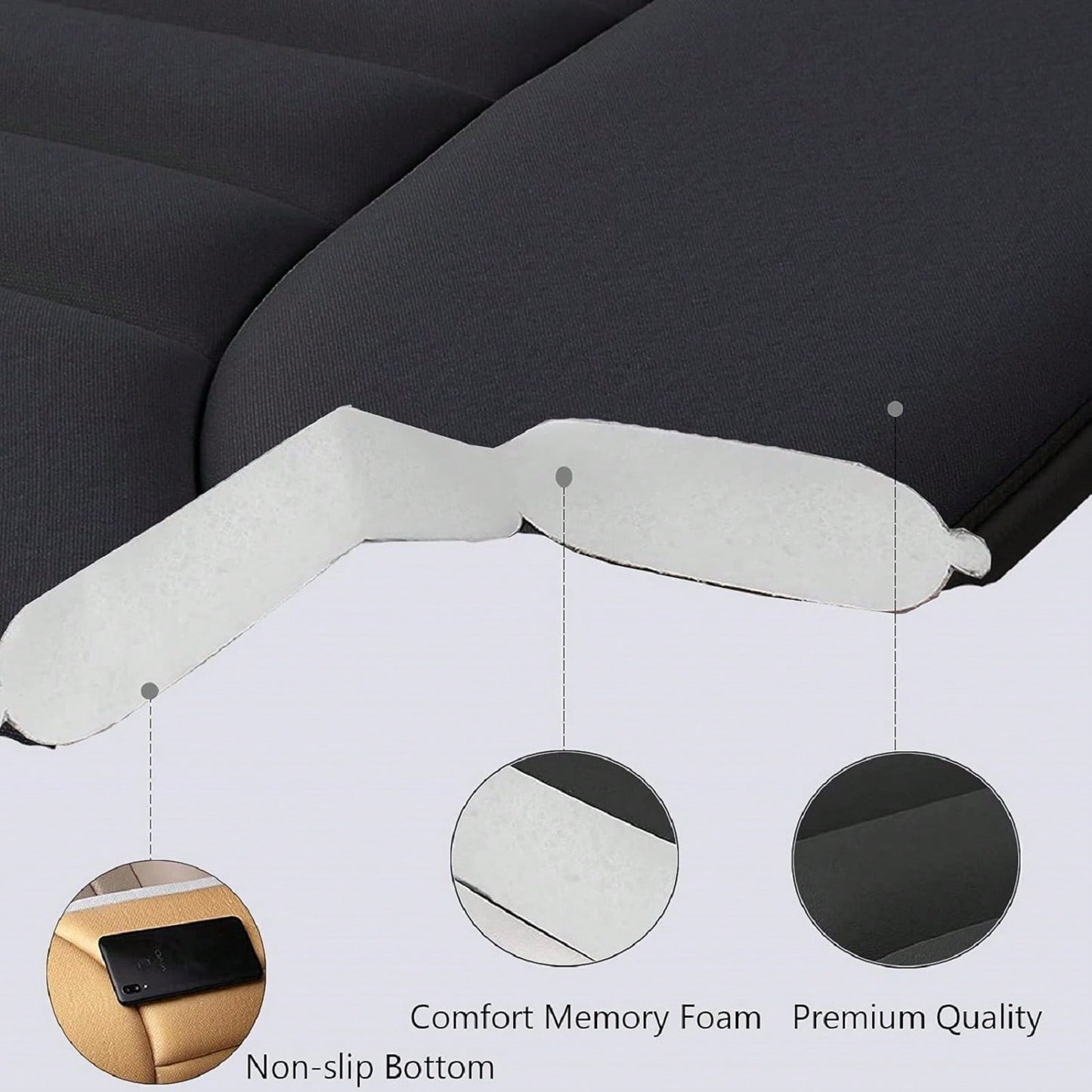 1 Pcs/2 Pcs Car Seat Breathable Cushion Driver Seat Cushion, Memory Foam Automotive Butt Cushion With Non-Slip Silicone Bottom, Comfort Driver Seat Protector For Car, Office Chair And Home Chair (Blac