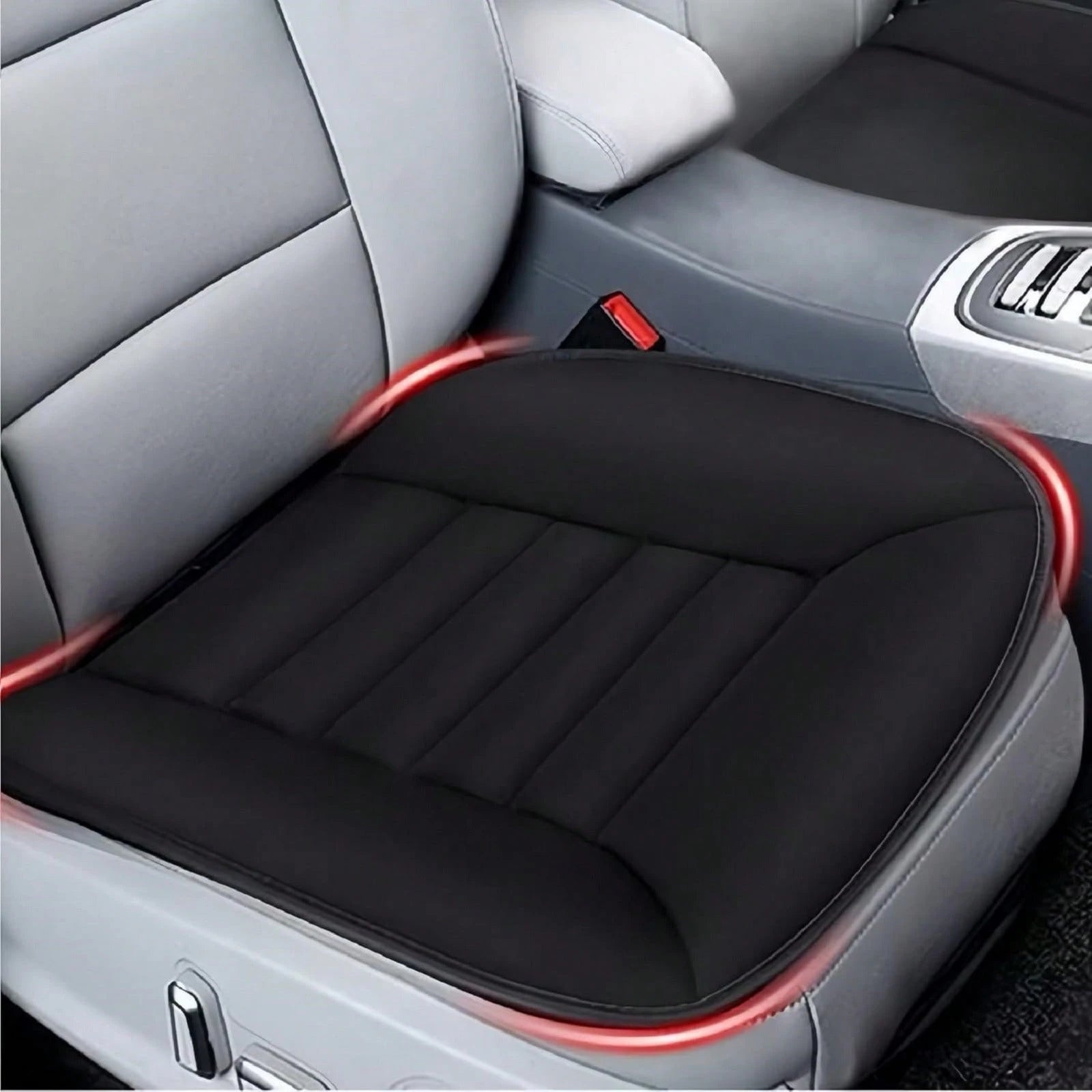 1 Pcs/2 Pcs Car Seat Breathable Cushion Driver Seat Cushion, Memory Foam Automotive Butt Cushion With Non-Slip Silicone Bottom, Comfort Driver Seat Protector For Car, Office Chair And Home Chair (Blac