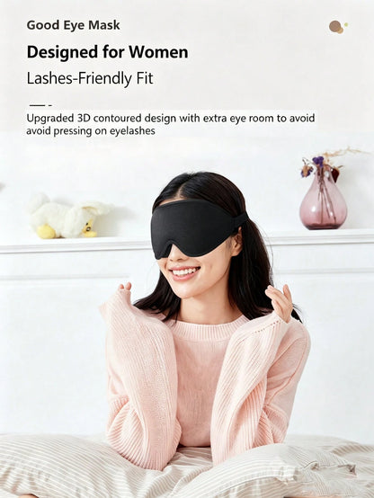 1 Piece 3D Silk Sleep Facial Mask, 100% Eye Mask, Eye Mask To Protect Eyelashes And Makeup, Adjustable Size Eye Mask, Ultra Light Silky Soft Eye Mask, Sleep Aid Eye Mask, Suitable For Sleep, Night Tra