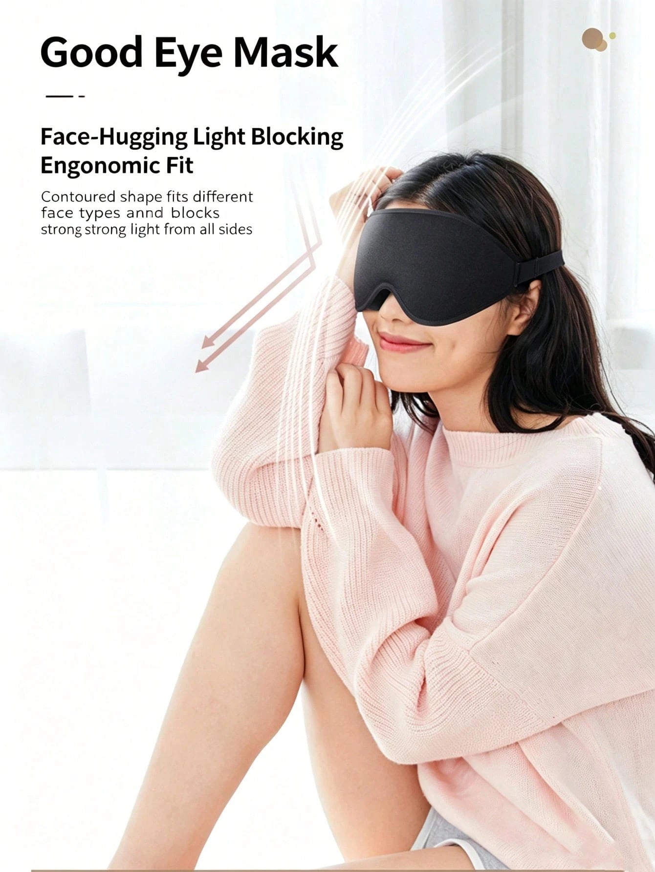 1 Piece 3D Silk Sleep Facial Mask, 100% Eye Mask, Eye Mask To Protect Eyelashes And Makeup, Adjustable Size Eye Mask, Ultra Light Silky Soft Eye Mask, Sleep Aid Eye Mask, Suitable For Sleep, Night Tra