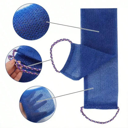 1 Piece African Exfoliating Net Sponge, African Bathing Back Scrubbers, Shower Net Body Scrubber With Pull Strap
