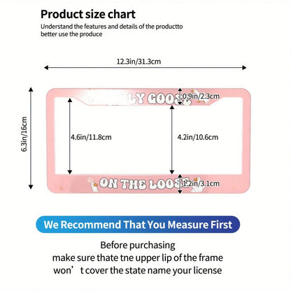 1 Piece Aluminum License Plate Frame, Funny "Wandering Goose" License Plate Frame, Cute Car Decoration, Fun Car Accessories For Girls, Z Generation Car Bumper Goose, Beginner Driving Gift, High-Qualit