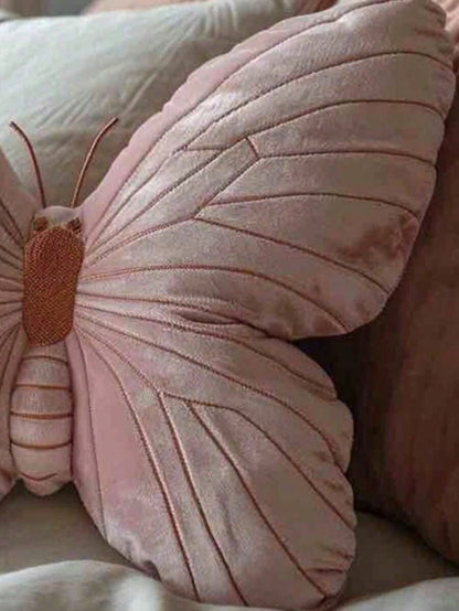 1 Piece, Pink Butterfly Pillow, Cute Girly Style Home Decoration Cushion, Soft Bedroom Living Room Sofa Decoration