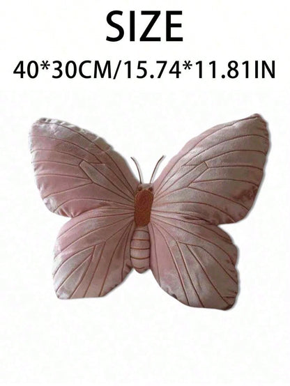 1 Piece, Pink Butterfly Pillow, Cute Girly Style Home Decoration Cushion, Soft Bedroom Living Room Sofa Decoration