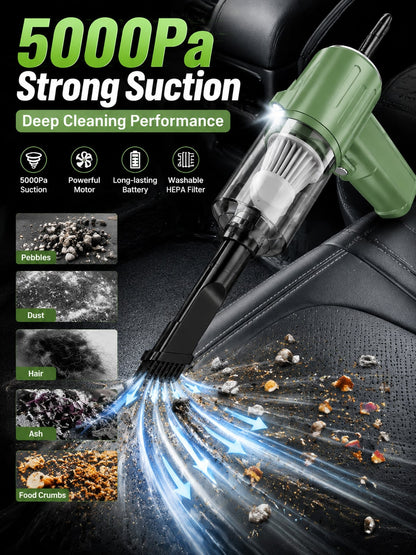 1 Portable Car Vacuum Cleaner With Strong Suction And Super Power, Waterproof, Can Clean Cat Hair And Pet Hair In Dry And Wet Environments, Multifunctional Portable Mini Handheld Model, Suitable For C