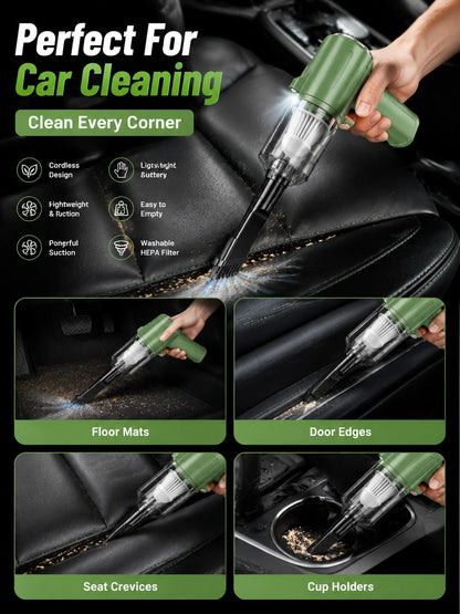 1 Portable Car Vacuum Cleaner With Strong Suction And Super Power, Waterproof, Can Clean Cat Hair And Pet Hair In Dry And Wet Environments, Multifunctional Portable Mini Handheld Model, Suitable For C