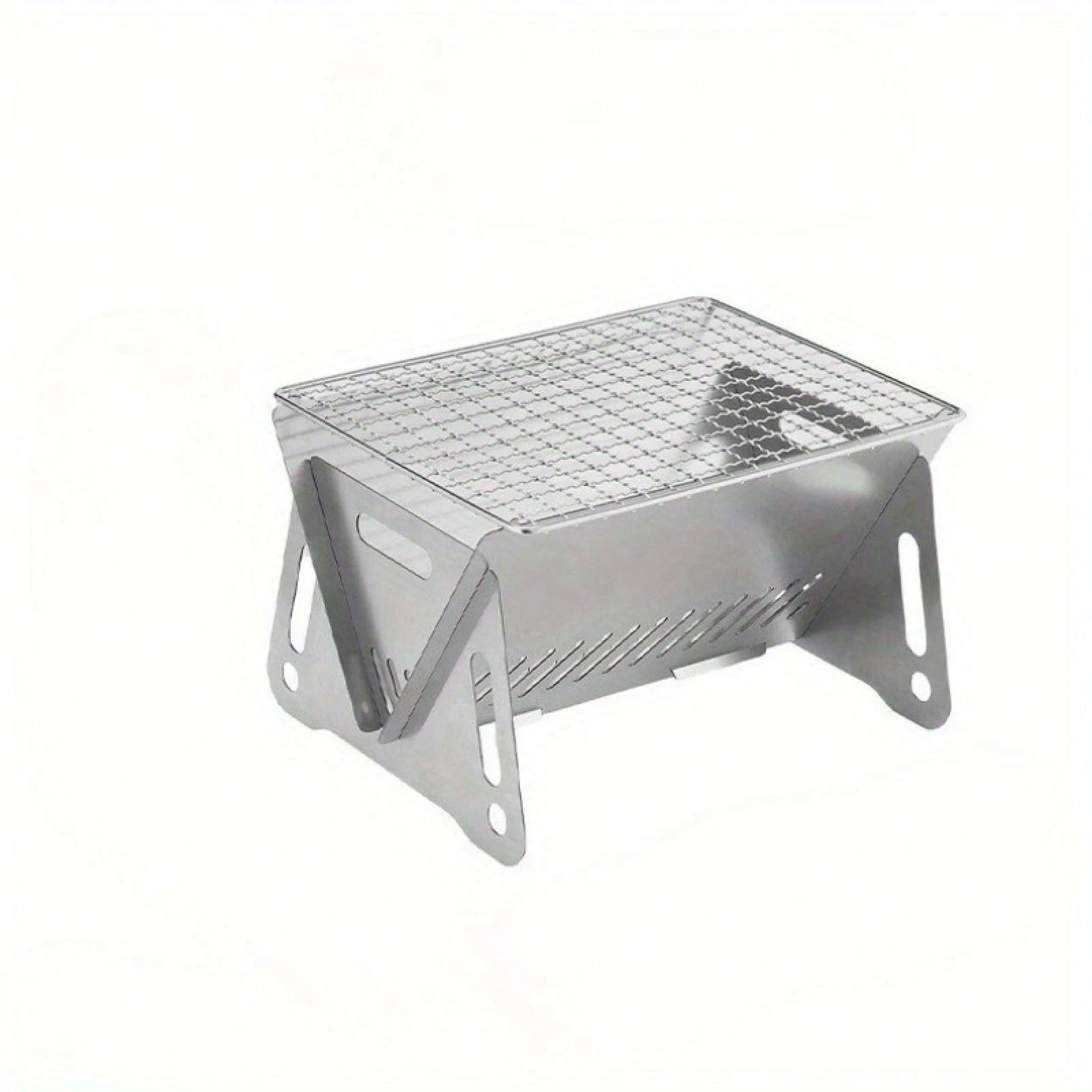 1 Portable Folding Campfire Stove- Durable Stainless Steel Outdoor Grill, Fire Pit, And Camping Stove- Lightweight Foldable Design, Easy To Assemble And Disassemble, Suitable Camping, Backyard Picni