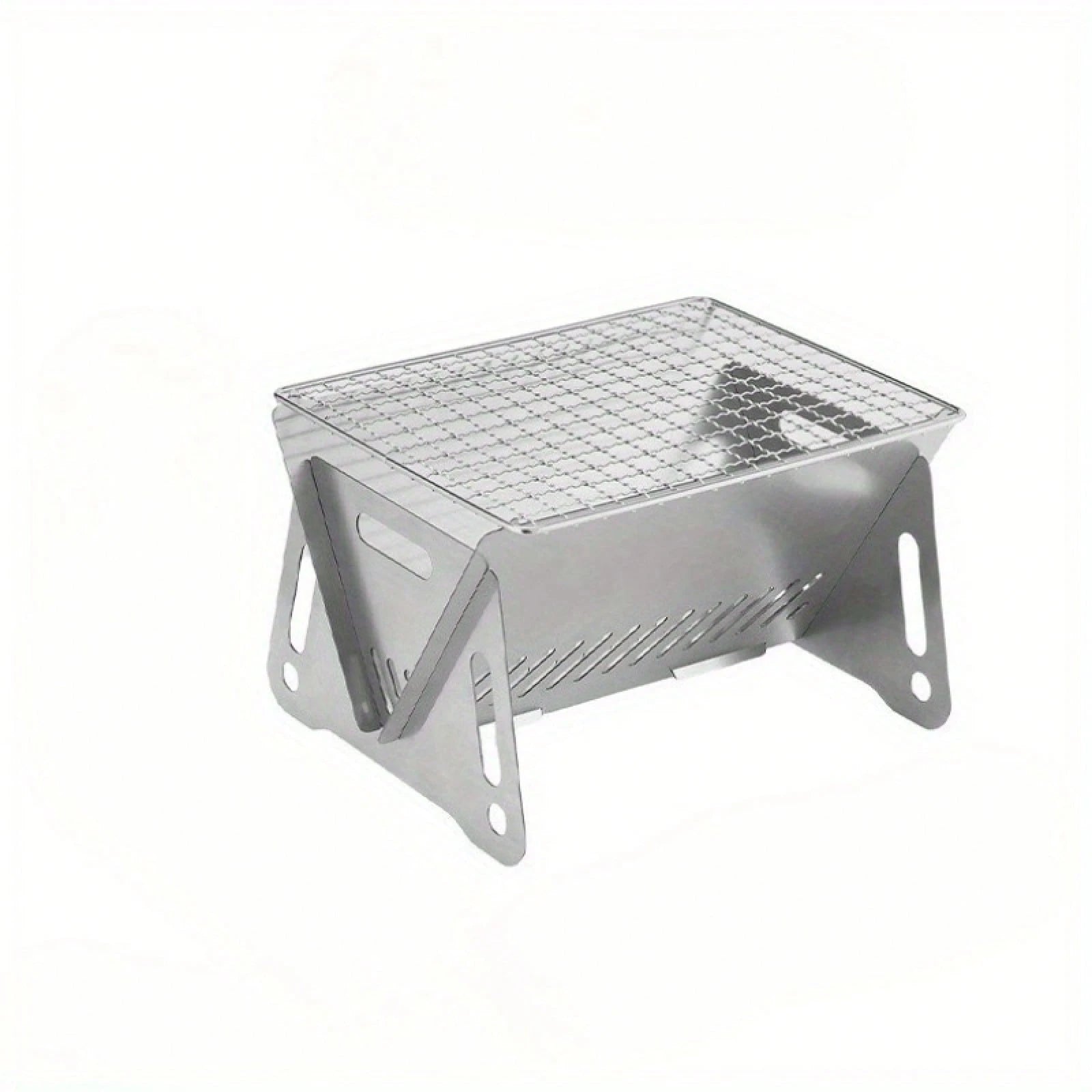 1 Portable Folding Campfire Stove- Durable Stainless Steel Outdoor Grill, Fire Pit, And Camping Stove- Lightweight Foldable Design, Easy To Assemble And Disassemble, Suitable Camping, Backyard Picni
