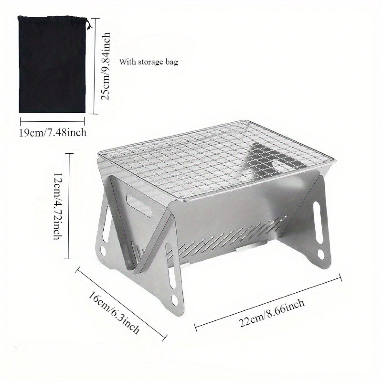 1 Portable Folding Campfire Stove- Durable Stainless Steel Outdoor Grill, Fire Pit, And Camping Stove- Lightweight Foldable Design, Easy To Assemble And Disassemble, Suitable Camping, Backyard Picni