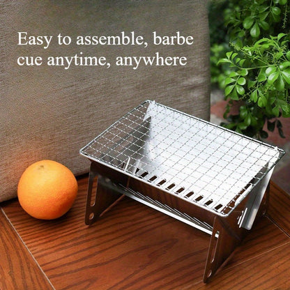 1 Portable Folding Campfire Stove- Durable Stainless Steel Outdoor Grill, Fire Pit, And Camping Stove- Lightweight Foldable Design, Easy To Assemble And Disassemble, Suitable Camping, Backyard Picni