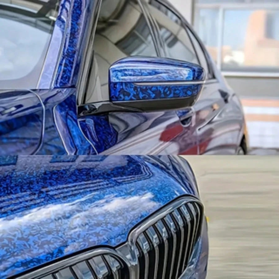 1 Roll Car PET Carbon Fiber Color Change Film, One-Time Self-Adhesive Bubble-Free Hydrophobic Film, UV Resistant, Waterproof, No Residue After Removal