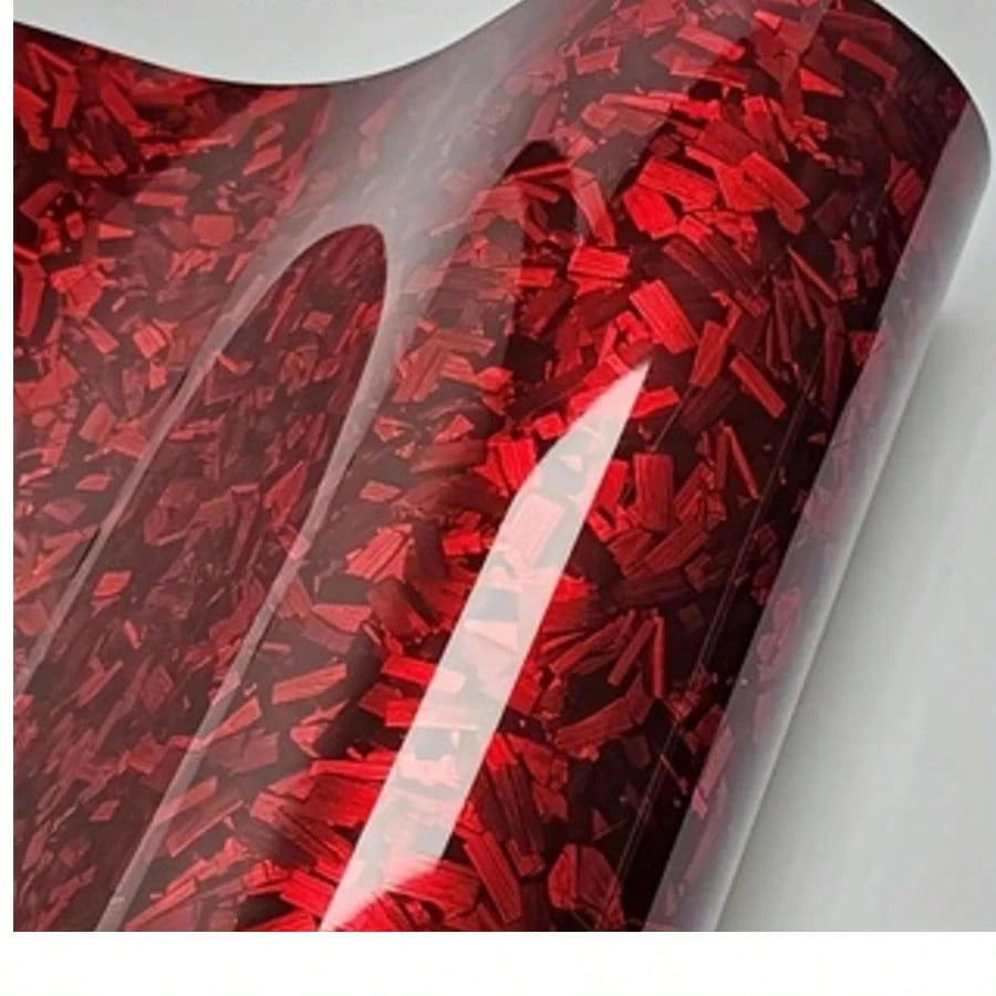 1 Roll Car PET Carbon Fiber Color Change Film, One-Time Self-Adhesive Bubble-Free Hydrophobic Film, UV Resistant, Waterproof, No Residue After Removal