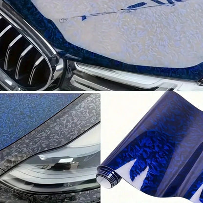 1 Roll Car PET Carbon Fiber Color Change Film, One-Time Self-Adhesive Bubble-Free Hydrophobic Film, UV Resistant, Waterproof, No Residue After Removal
