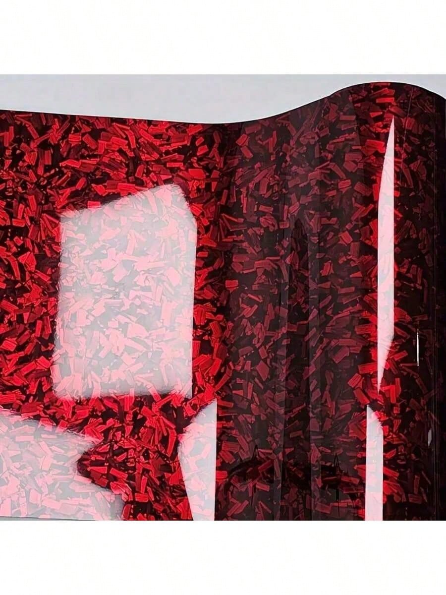 1 Roll Car PET Carbon Fiber Color Change Film, One-Time Self-Adhesive Bubble-Free Hydrophobic Film, UV Resistant, Waterproof, No Residue After Removal