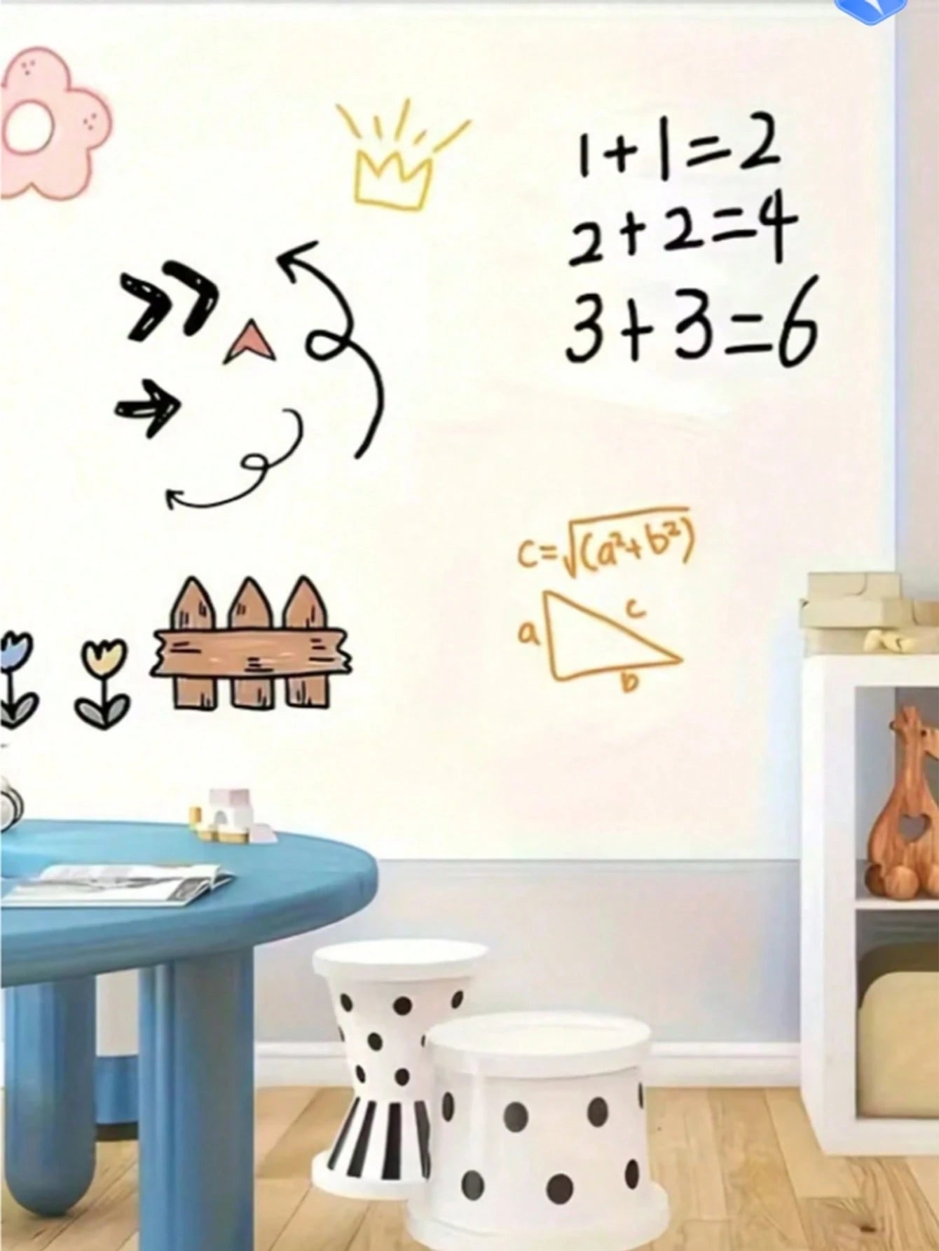 1 Roll Self-Adhesive Whiteboard Wall Sticker Set, Suitable For Office And Home Room Decor Canvas Message Board. Women's Office Desk Supplies, Teacher Classroom Essentials, Back To School College Must