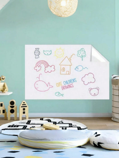 1 Roll Self-Adhesive Whiteboard Wall Sticker Set, Suitable For Office And Home Room Decor Canvas Message Board. Women's Office Desk Supplies, Teacher Classroom Essentials, Back To School College Must