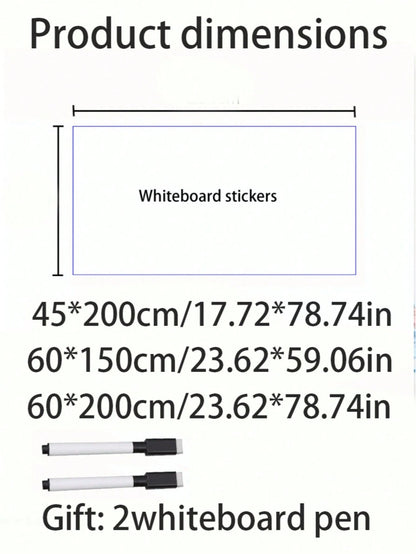 1 Roll Self-Adhesive Whiteboard Wall Sticker Set, Suitable For Office And Home Room Decor Canvas Message Board. Women's Office Desk Supplies, Teacher Classroom Essentials, Back To School College Must