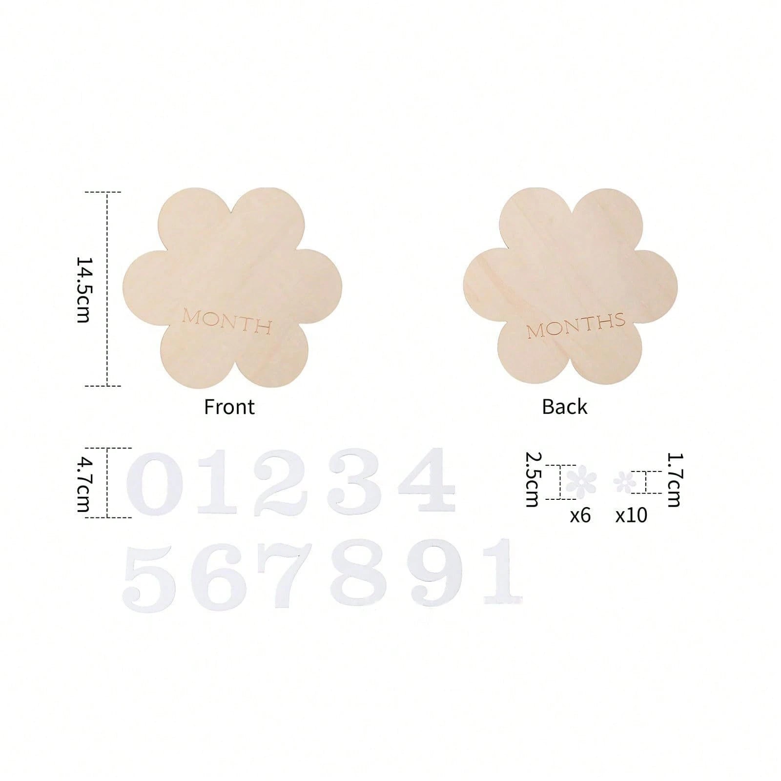 1 Set 1-12 Months Baby Wooden Flower Growth Milestone Photography Props, Commemorative Photo Props, Double-Sided Milestone Hanging Baby Monthly Growth Milestone Cards, Wooden Newborn Monthly Growth Mi