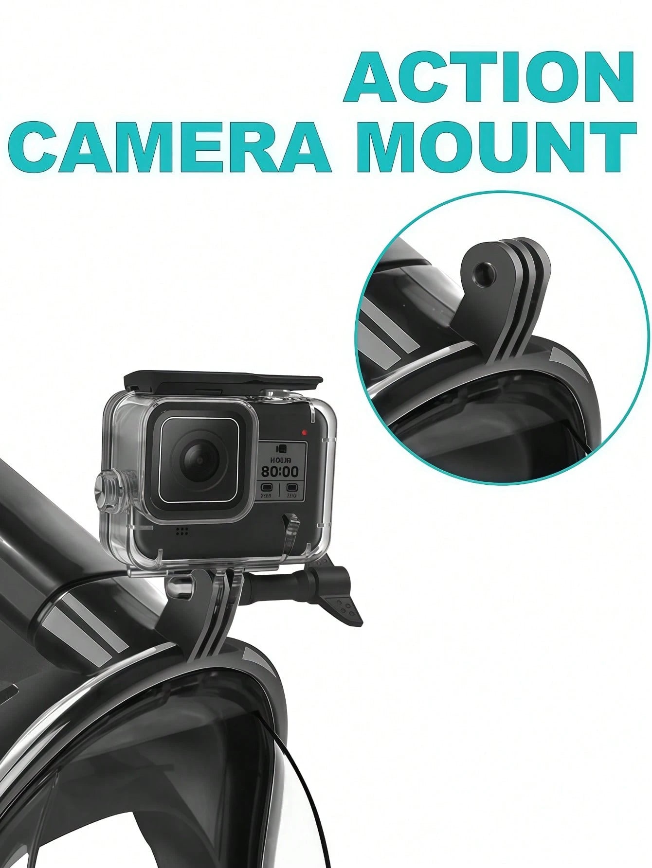 1 Set/2 Pcs Full Face Snorkel Mask, Comes With 1 Pair Ear Plugs, Featuring Latest Dry Top System, Foldable 180° Panoramic Snorkel Mask With Camera Mount, Breathing, Anti-Leak And Anti-Fog Adult Snorke
