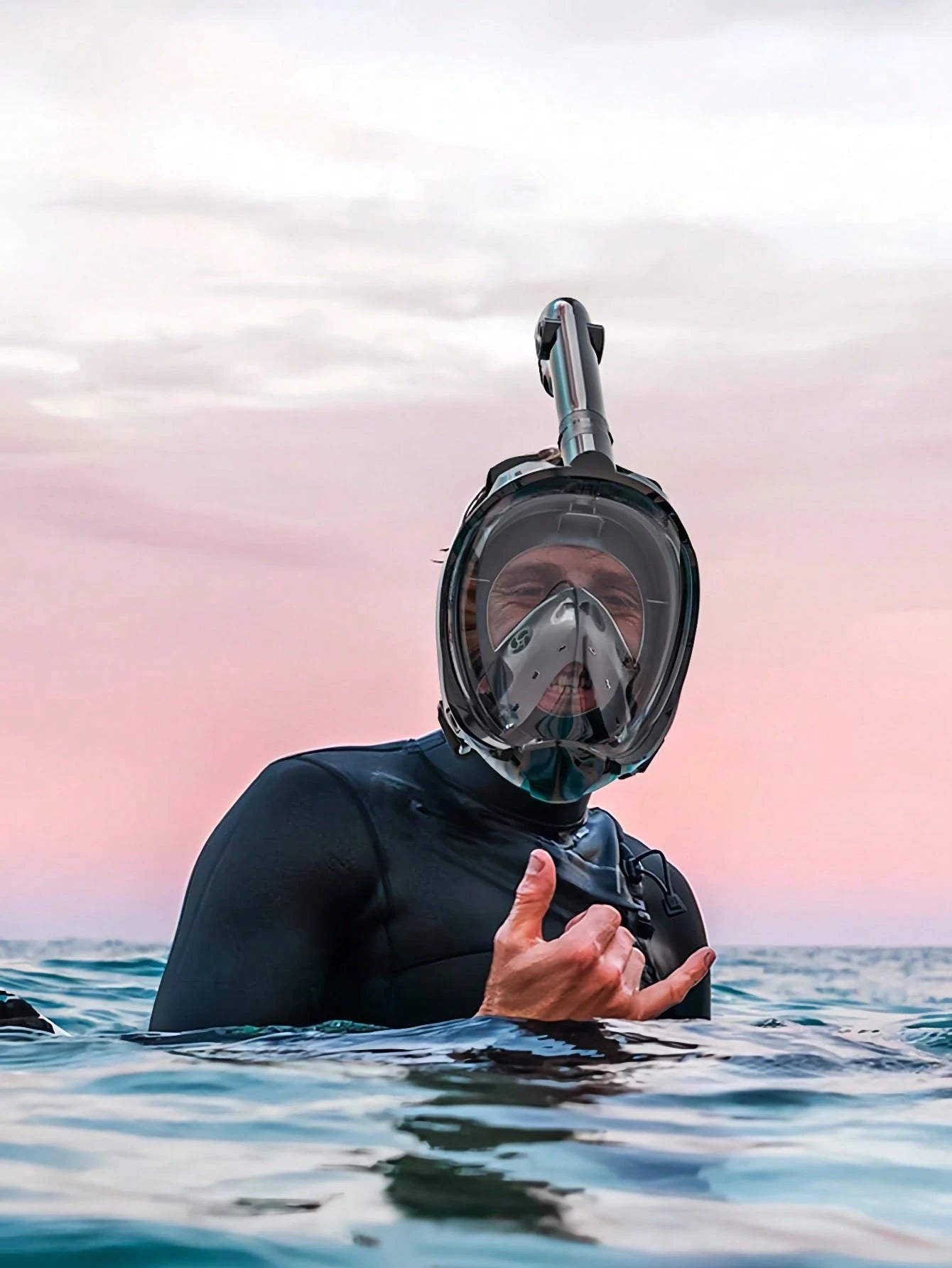 1 Set/2 Pcs Full Face Snorkel Mask, Comes With 1 Pair Ear Plugs, Featuring Latest Dry Top System, Foldable 180° Panoramic Snorkel Mask With Camera Mount, Breathing, Anti-Leak And Anti-Fog Adult Snorke