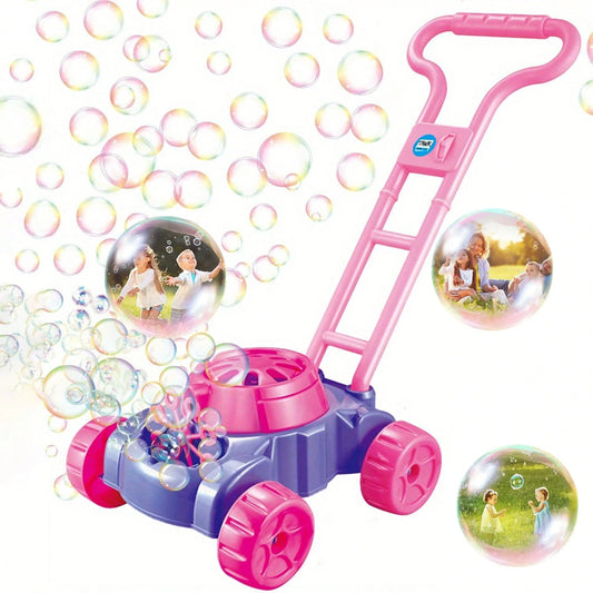 1 Set Bubble Lawn Mower For Toddlers, Kids Bubble Blower Maker Machine, Summer Outdoor Push Yard Garden Toys, Easter Basket Stuffer Birthday Gifts Toys For Preschool Baby Boys Age 3+ Year Old