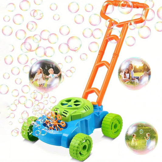 1 Set Bubble Lawn Mower For Toddlers, Kids Bubble Blower Maker Machine, Summer Outdoor Push Yard Garden Toys, Easter Basket Stuffer Birthday Gifts Toys For Preschool Baby Boys Age 3+ Year Old