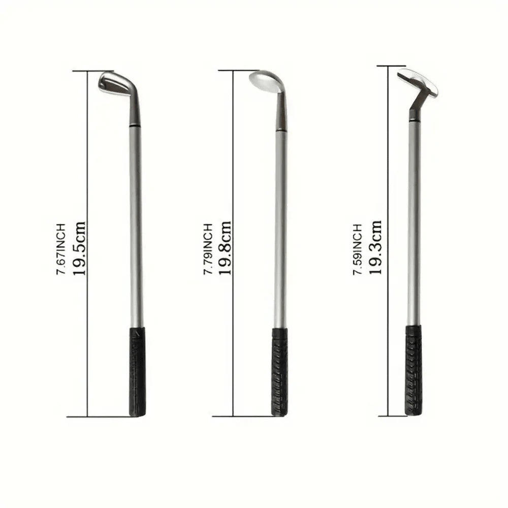 1 Set Golf Pen Set And Mini Desktop Putter Game, Metal Ballpoint Pen Gift Includes 3 Putter Shaped Pens, Ideal Gift For Men, Colleagues, Fun Office Desk Accessory And Unique Gift For Golfers
