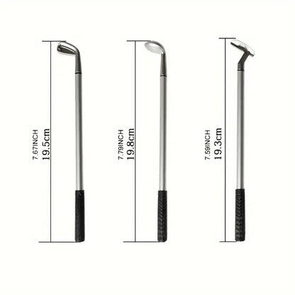 1 Set Golf Pen Set And Mini Desktop Putter Game, Metal Ballpoint Pen Gift Includes 3 Putter Shaped Pens, Ideal Gift For Men, Colleagues, Fun Office Desk Accessory And Unique Gift For Golfers