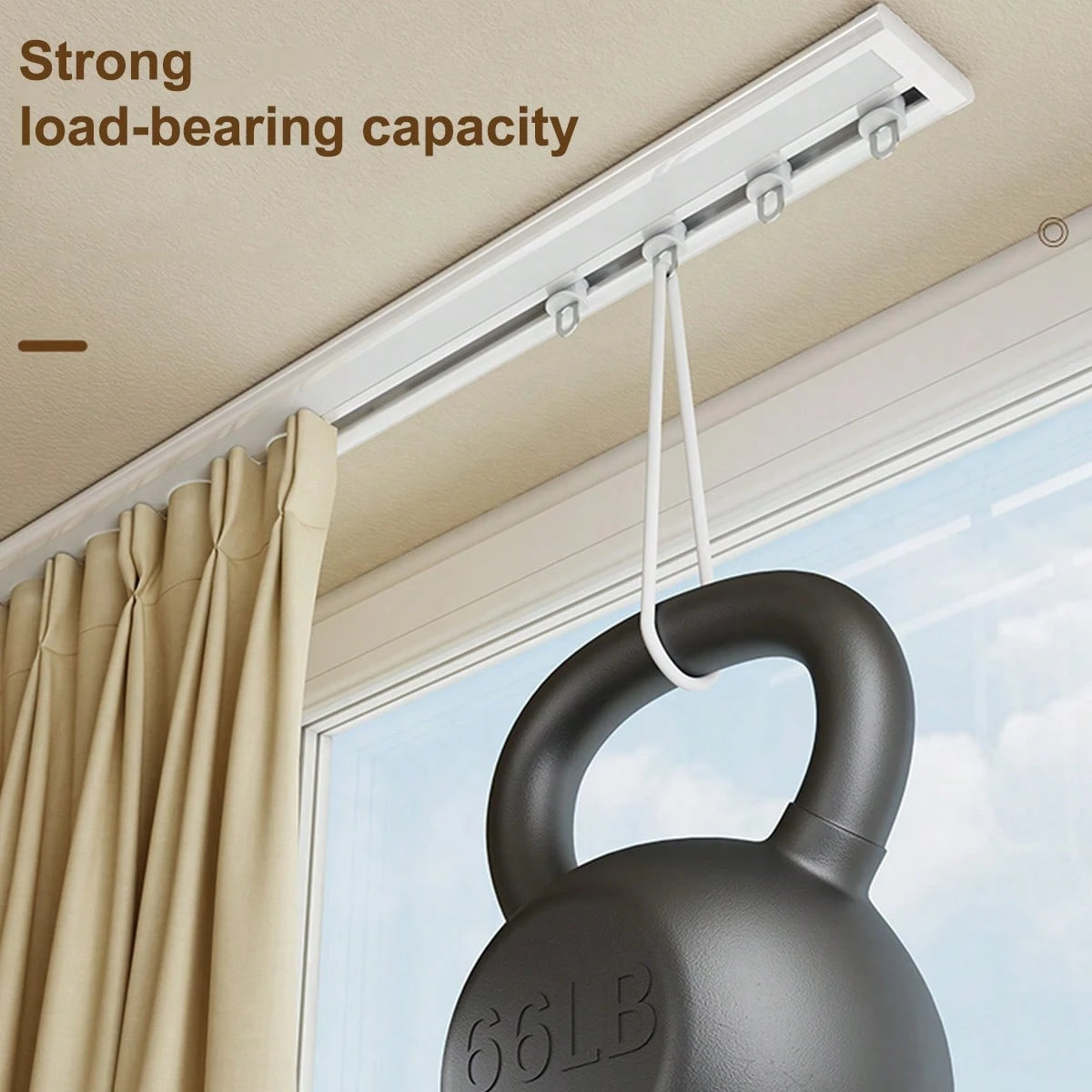 1 Set Invisible Ultra-Thin Curtain Track- Adjustable Spliced Shower Curtain Track, Ceiling Mounted Curtain Sliding Single Track, Silent Sliding, Suitable For Home And Bathroom
