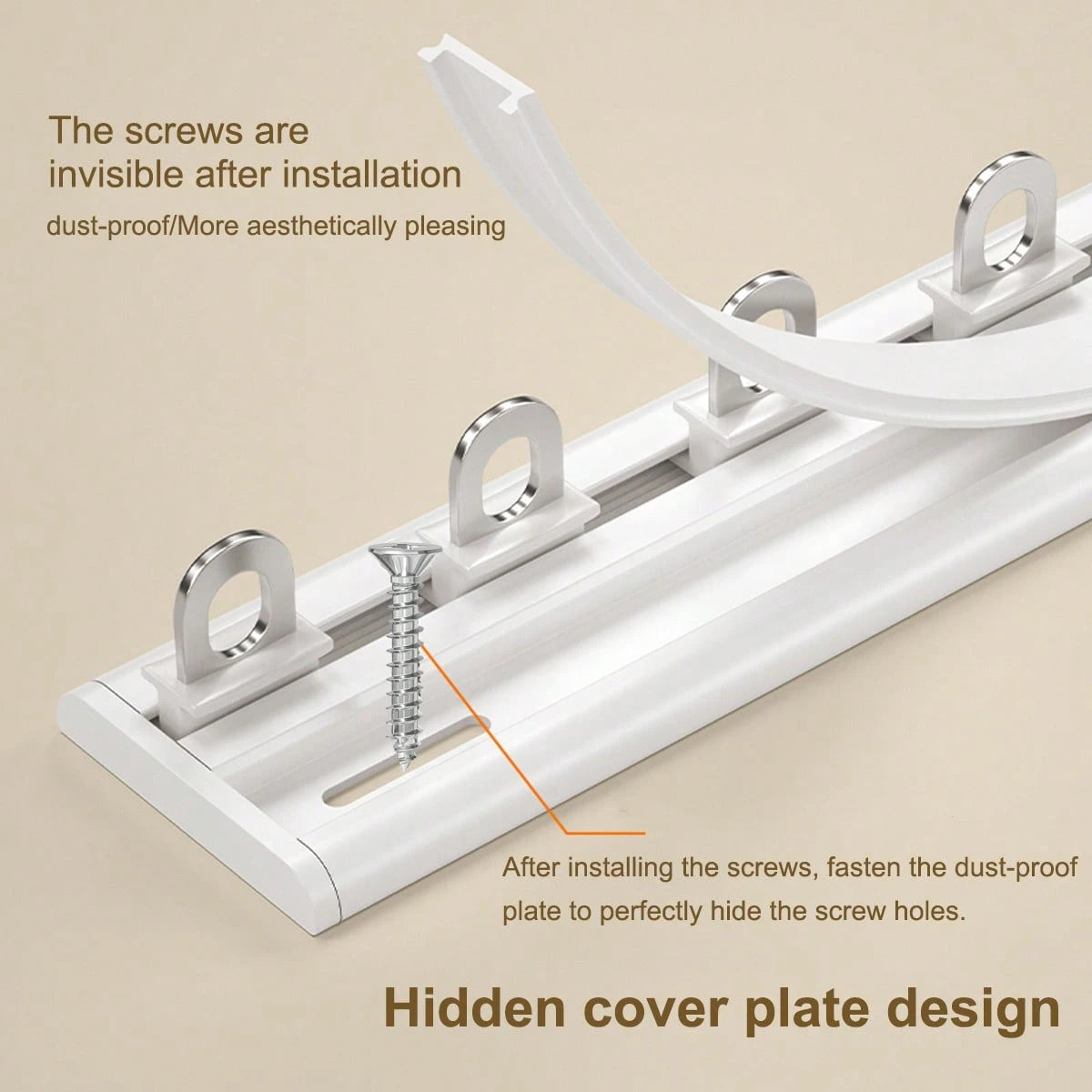 1 Set Invisible Ultra-Thin Curtain Track- Adjustable Spliced Shower Curtain Track, Ceiling Mounted Curtain Sliding Single Track, Silent Sliding, Suitable For Home And Bathroom