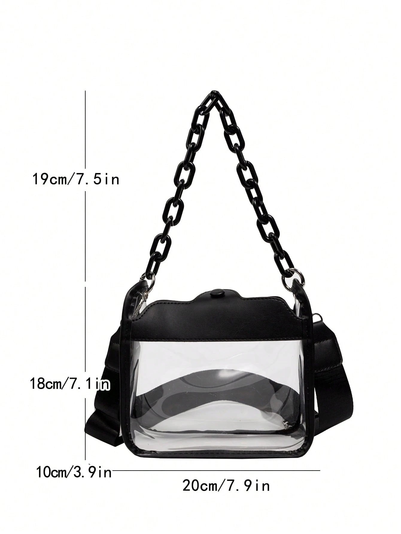1 Set Transparent Bag With Coin Purse, Waterproof PVC Mini Square Bag, In 2026, Versatile Large Capacity Crossbody Bag