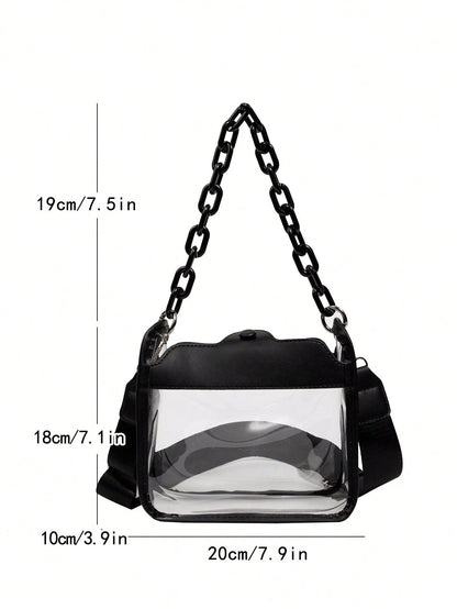 1 Set Transparent Bag With Coin Purse, Waterproof PVC Mini Square Bag, In 2026, Versatile Large Capacity Crossbody Bag