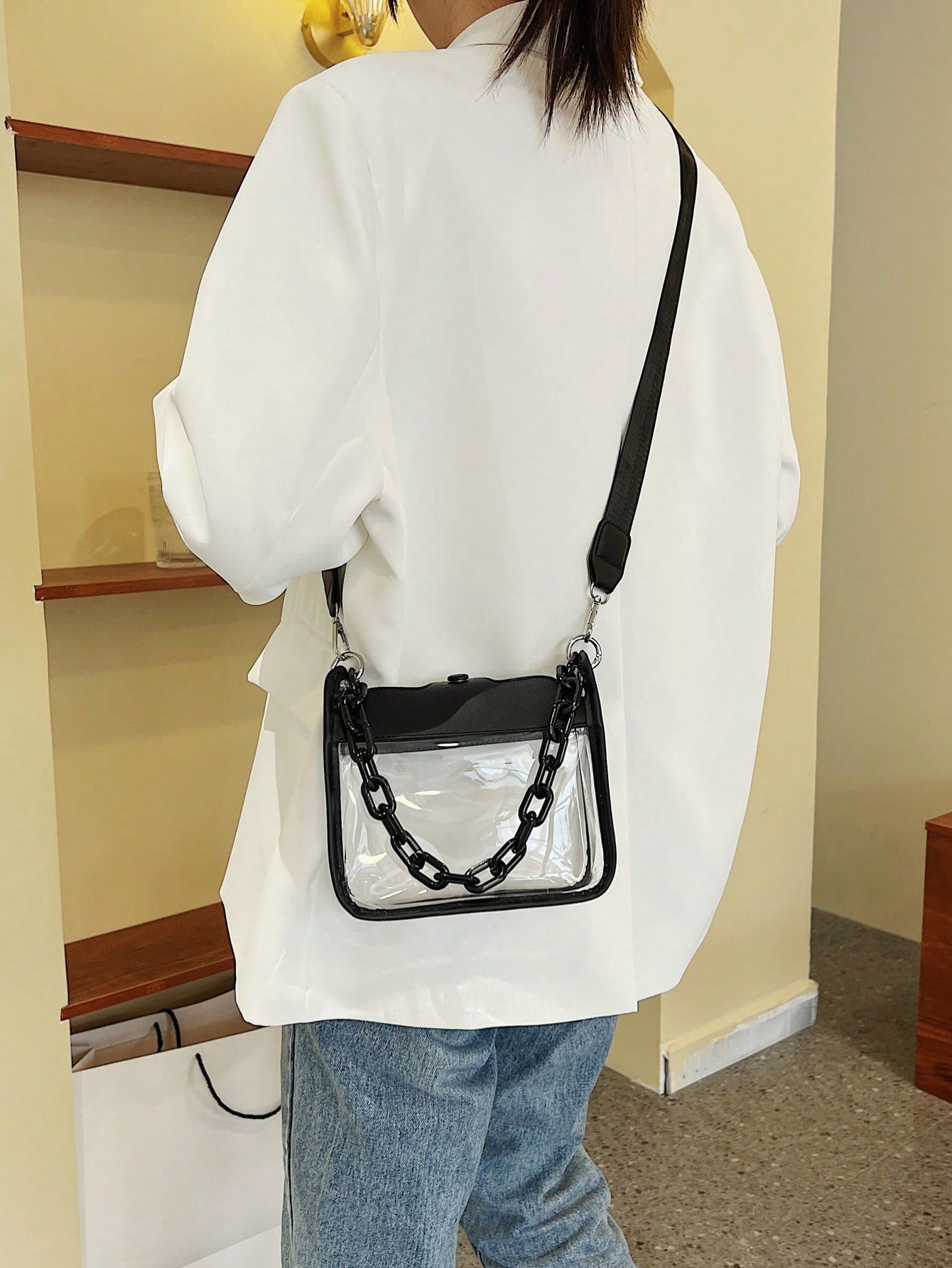 1 Set Transparent Bag With Coin Purse, Waterproof PVC Mini Square Bag, In 2026, Versatile Large Capacity Crossbody Bag