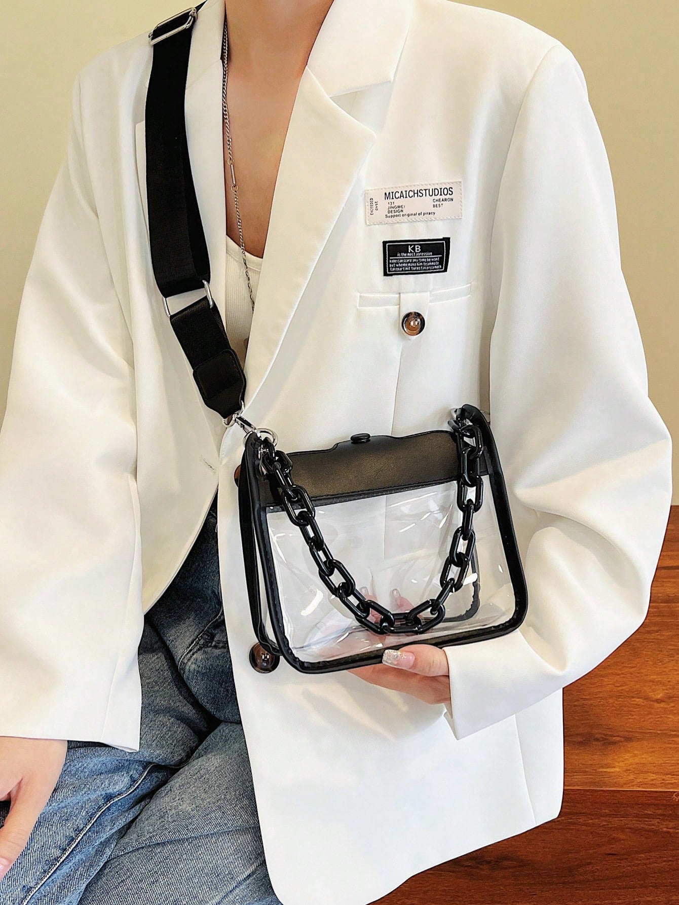 1 Set Transparent Bag With Coin Purse, Waterproof PVC Mini Square Bag, In 2026, Versatile Large Capacity Crossbody Bag